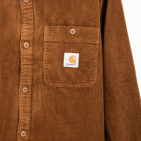 Carhartt WIP L/S Flint Shirt Deep H Brown Rinsed I029442.1C.02 Degli Uberti